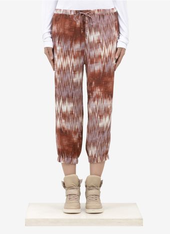 Elizabeth And James Ruben Printed Silk Drawstring Pants - Lyst