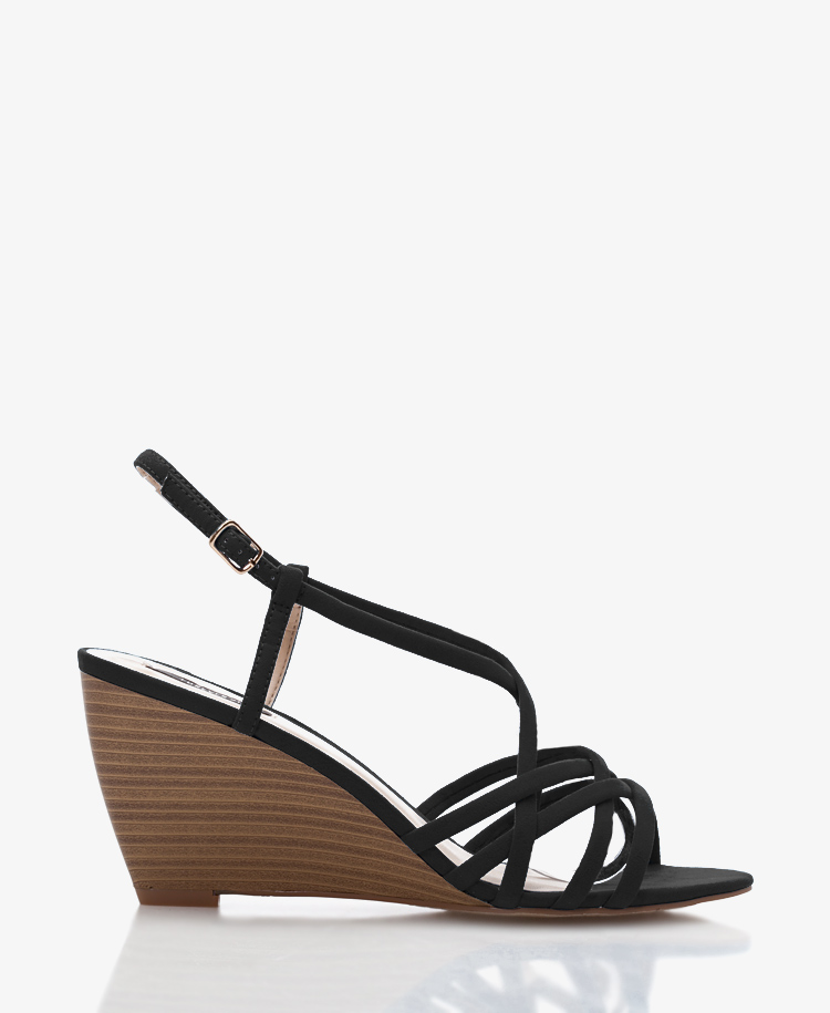 Forever 21 Runaround Wedge Sandals in Black | Lyst