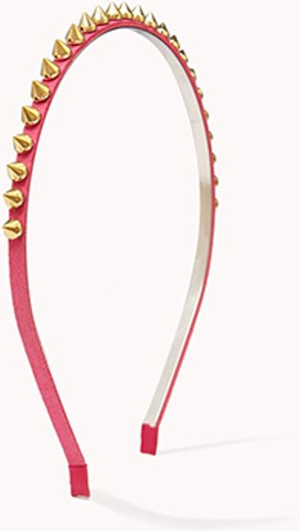 Forever 21 Spiked Faux Suede Headband in Pink (HOT PINKGOLD)