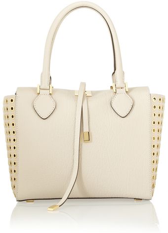 Michael Kors Miranda Eyeletembellished Texturedleather Tote - Lyst