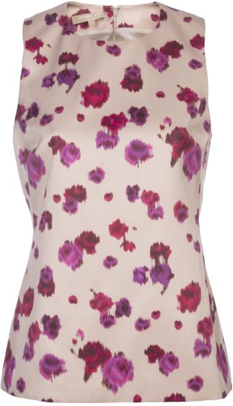Michael Kors Pansy Print Blouse - Lyst