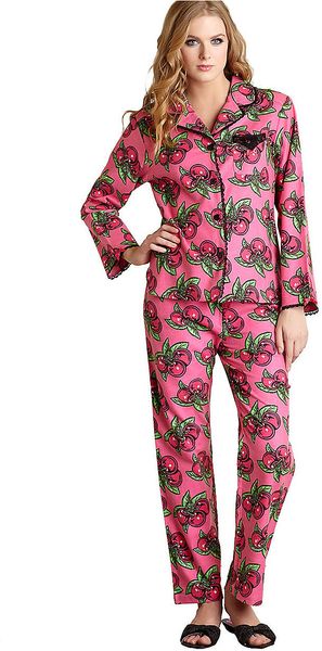 Betsey Johnson Twopiece Flannel Pajama Set - Lyst