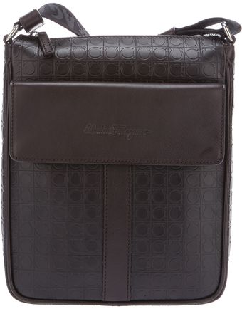 Ferragamo Logo Embossed Shoulder Bag - Lyst