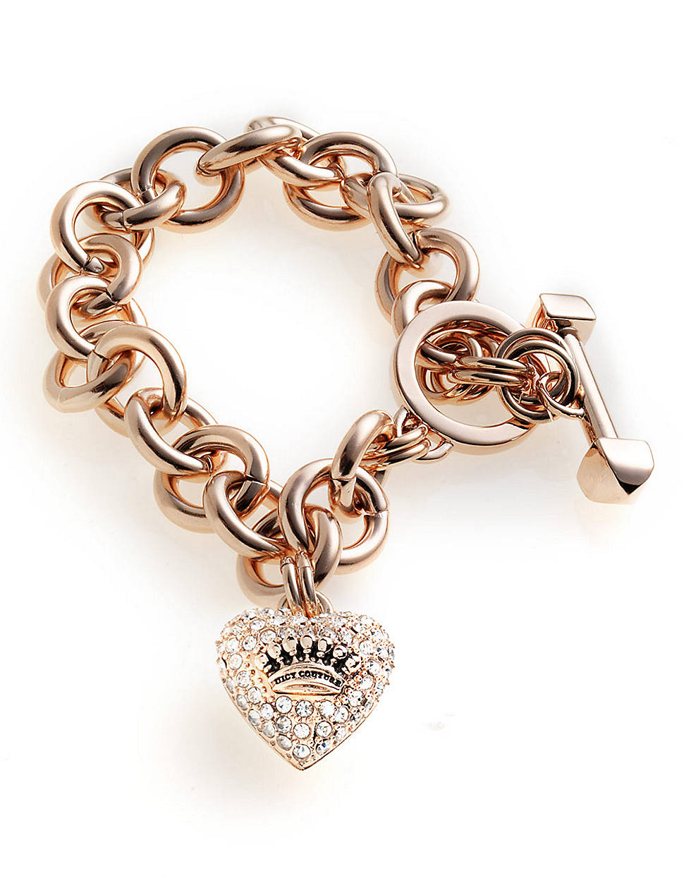 Juicy Couture Pave Heart and Toggle Luxe Bracelet in Pink (rose) Lyst