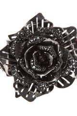 Lanvin Crystal Embellished Flower Ring