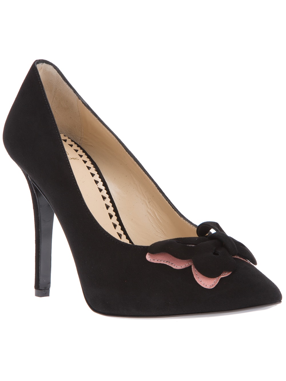 black butterfly high heels