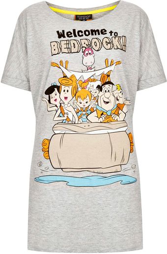 Topshop Flintstones Oversized Tee - Lyst
