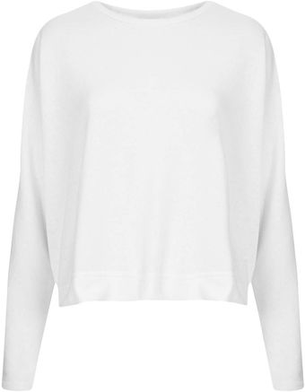 Topshop Oversize Crop Sweat - Lyst