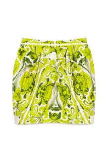 Vera Wang Ethnic Damask Faille Tulip Skirt in Chartreuse - Lyst