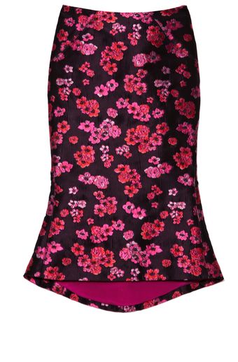 Zac Posen Floral Jacquard Trumpet Skirt - Lyst
