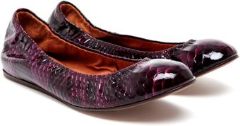 Lanvin Coated Leather Ballerina Pumps - Lyst