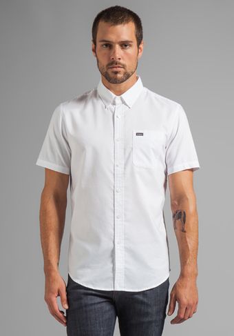 RVCA Thatll Do Oxford Ss Shirt in White - Lyst