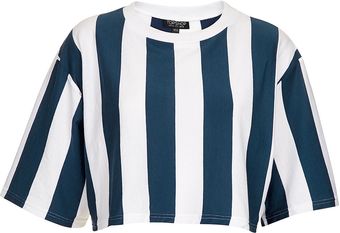 Topshop Striped Crop Top - Lyst
