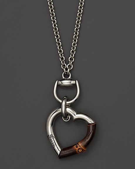 Gucci Sterling Silver and Bamboo Heart Necklace 315 in Silver (no ...