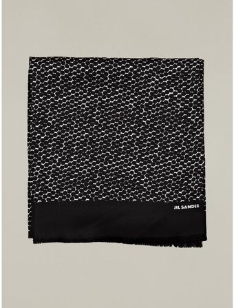 Jil Sander Hexagon Print Silk Scarf - Lyst