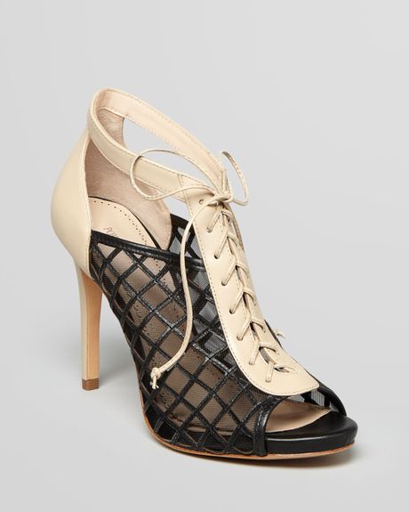 open toe black booties heel