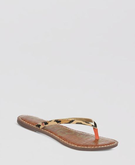 Sam Edelman Thong Sandals in Brown (leopardzebra) | Lyst
