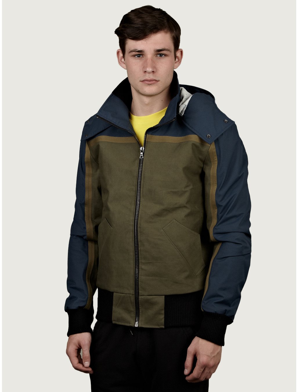 Christopher Raeburn Mens Remade Military Fabric Bomber Jacket in Green