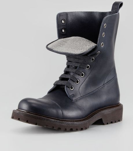 navy blue combat boots
