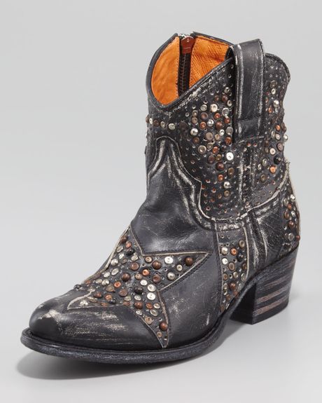 frye studded boots frye deborah starstudded ankle boot black in black lyst frye studded boots frye deborah starstudded ankle boot black in black lyst