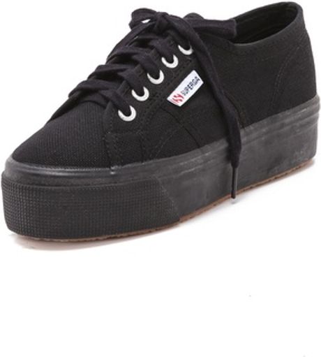black superga platform trainers