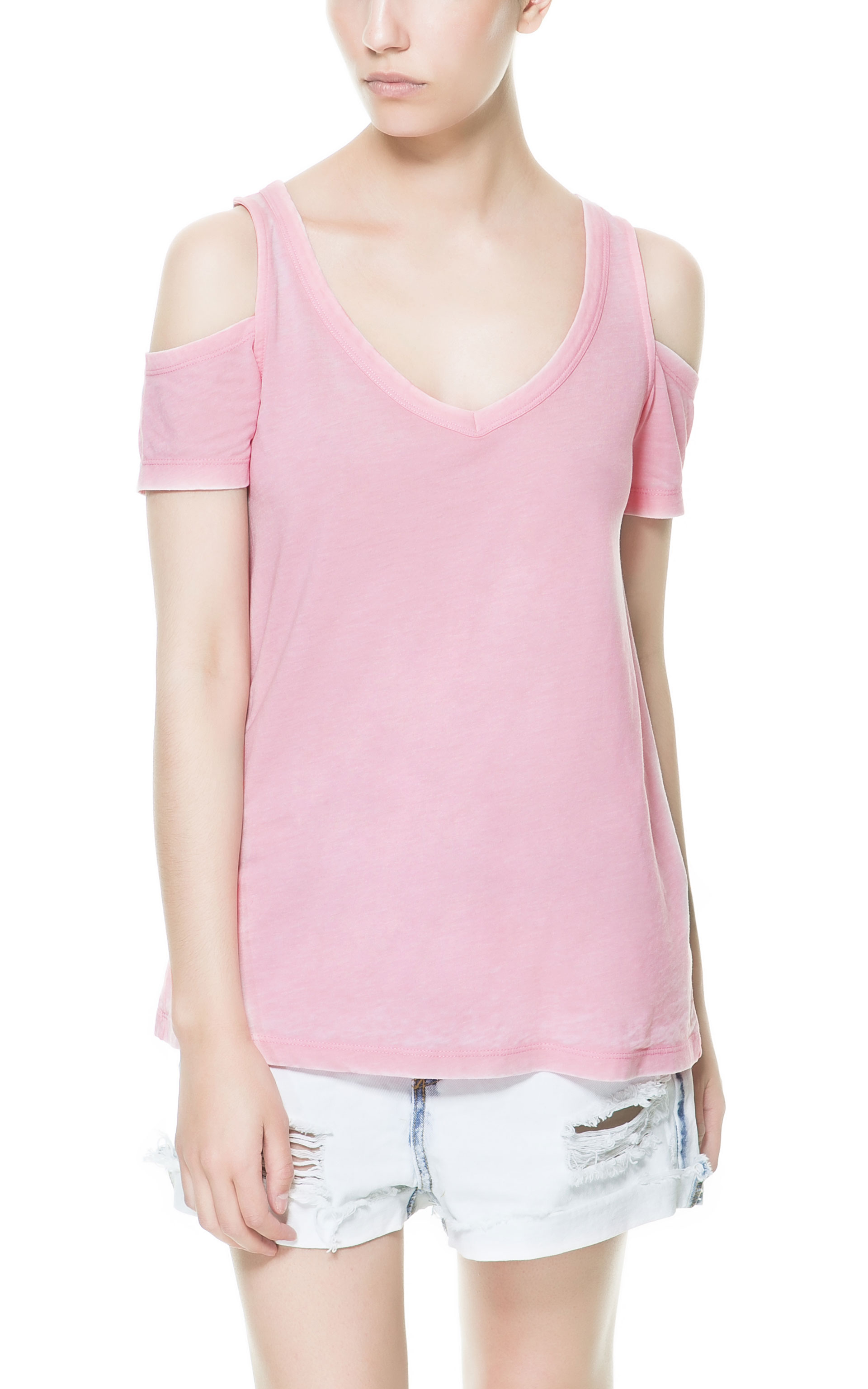 Zara Cutout Tank Top in Pink (Neon fuchsia) Lyst