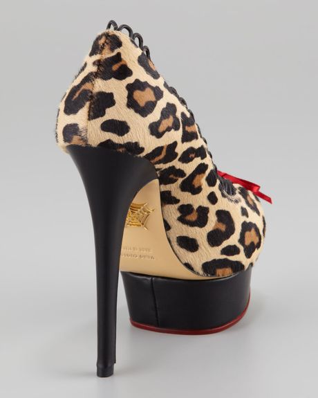 olympia leopard calf hair and leather trainer