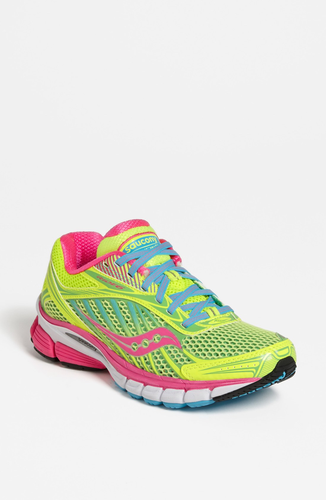 Saucony Ride 6 Running Shoe in Multicolor (Citron/ Pink/ Blue) | Lyst