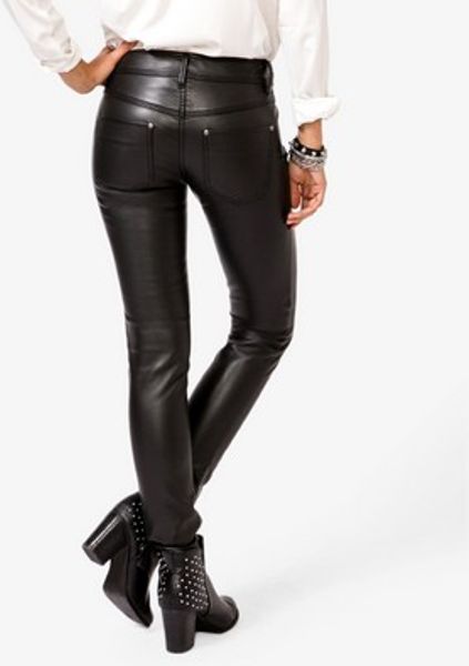 Forever 21 Faux Leather Skinny Pants in Black | Lyst