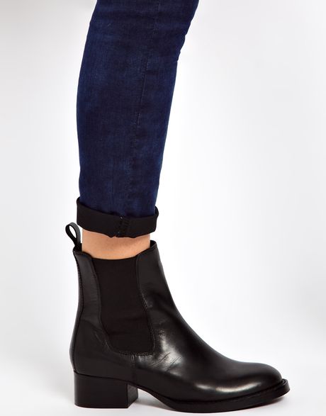 Asos Adverse Leather Chelsea Ankle Boots in Black | Lyst