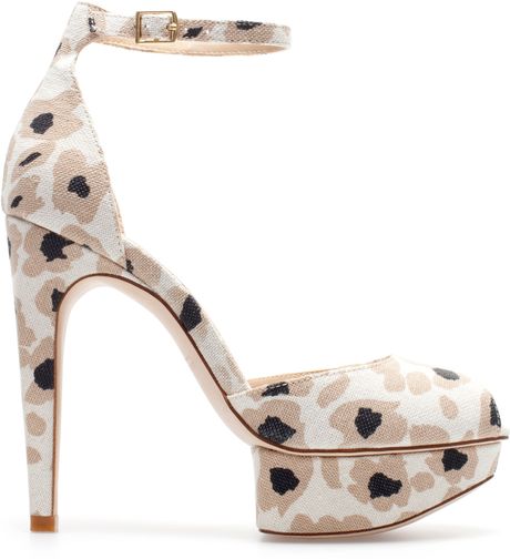 Zara Printed Platform Sandals with Ankle Strap in Animal (Leopard)