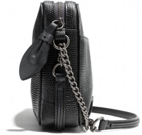 python embossed leather coach bag poppy flight gunmetal