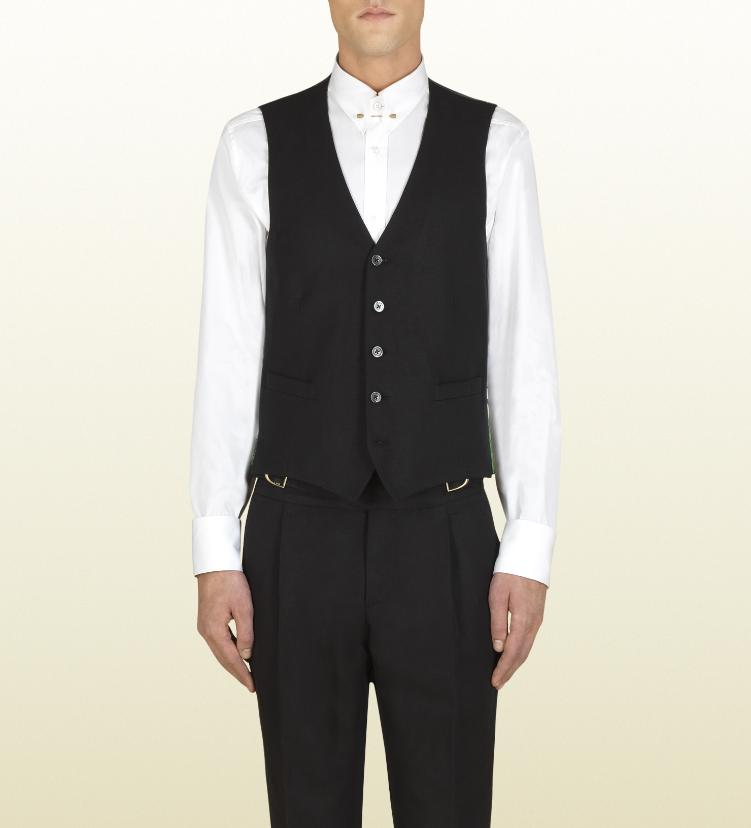 Gucci Black Cotton Linen Vest in Black for Men Lyst