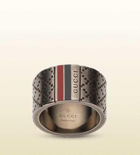 Gucci Diamantissima Wide Ring in Silver for Men | Lyst