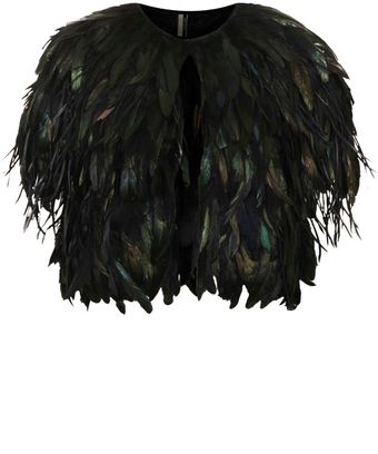 Topshop Feather Capelet - Lyst
