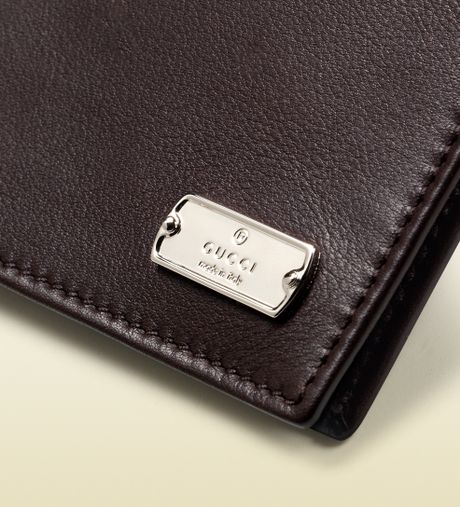 Gucci Brown Leather Money Clip Wallet in Brown for Men | Lyst