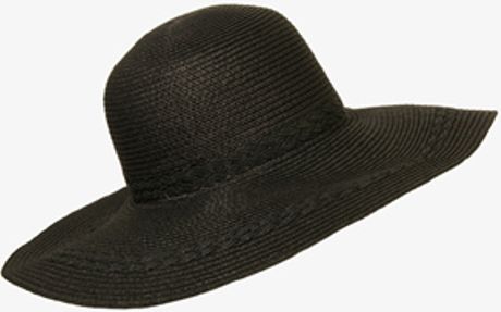 Forever 21 Braided Trim Floppy Hat in Black