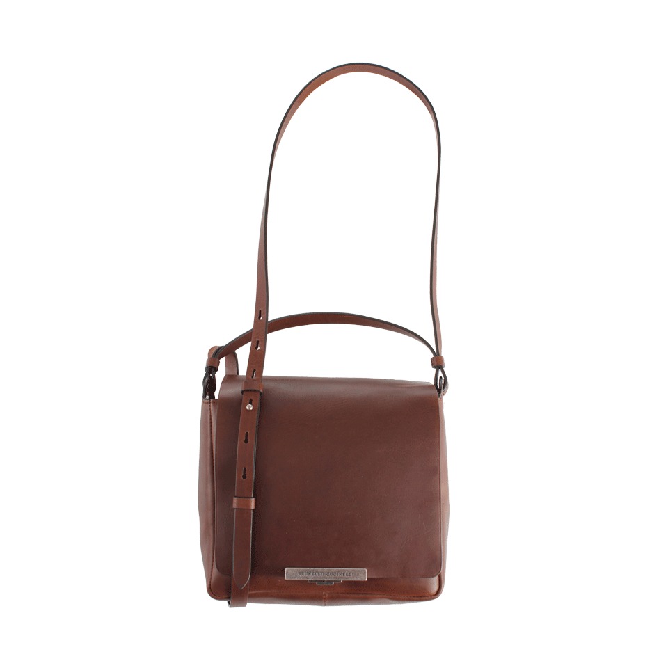 Brunello Cucinelli Cross Body Flap Handbag in Brown (C5456)
