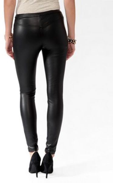Forever 21 Paneled Faux Leather Pants in Black | Lyst