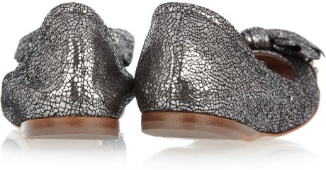 miu miu silver flats