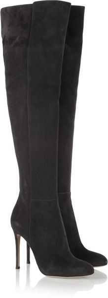 gray over the knee boots flat