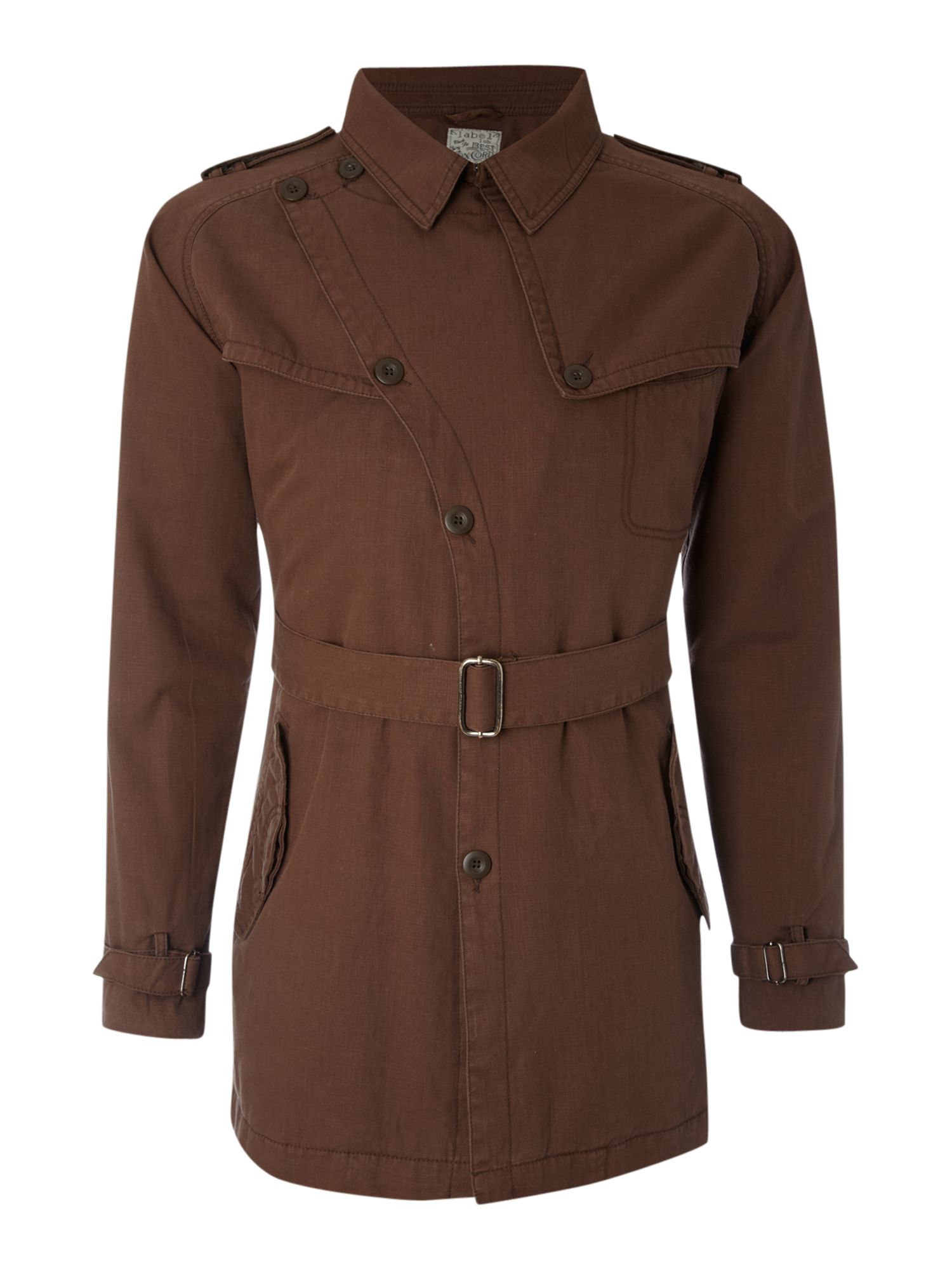 Label Lab Belted Trench Coat in Brown for Men (Sandlewood) Lyst
