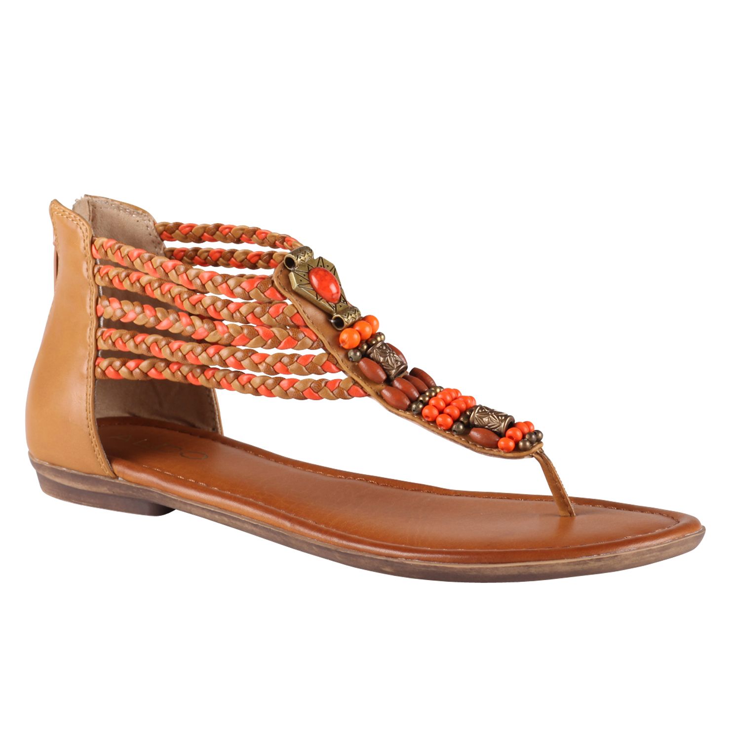 Aldo Catlin Flat Sandals in Brown (Orange) | Lyst
