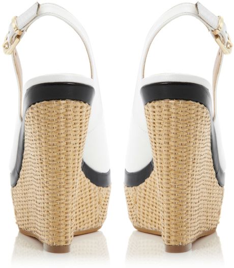black and white wedge sandals