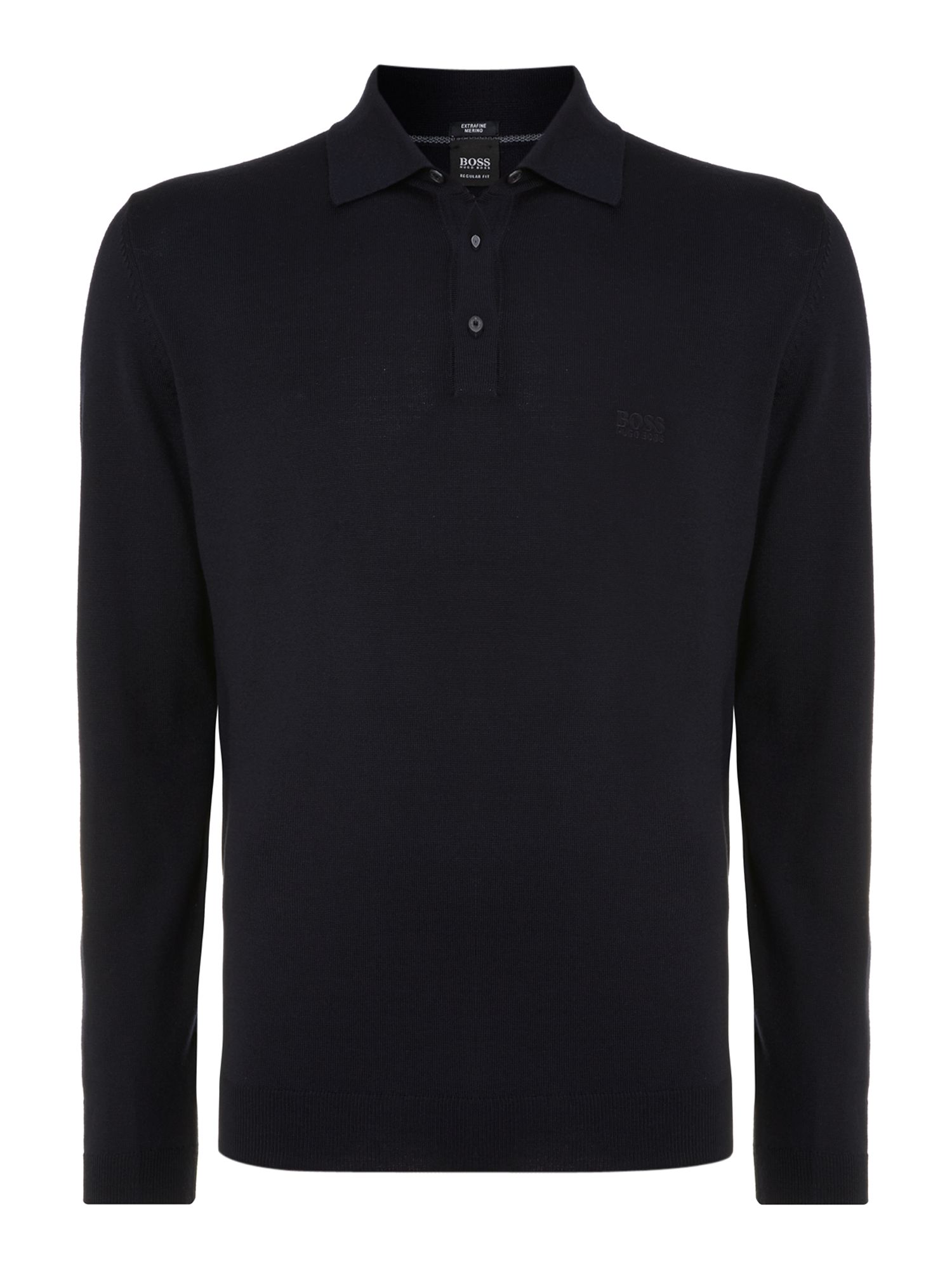 Hugo Boss Long Sleeve Knitted Polo in Blue for Men (Navy) Lyst