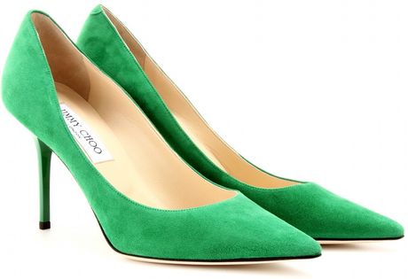 Jimmy Choo Agnes Suede Pumps in Green (emerald runs slightly small ...