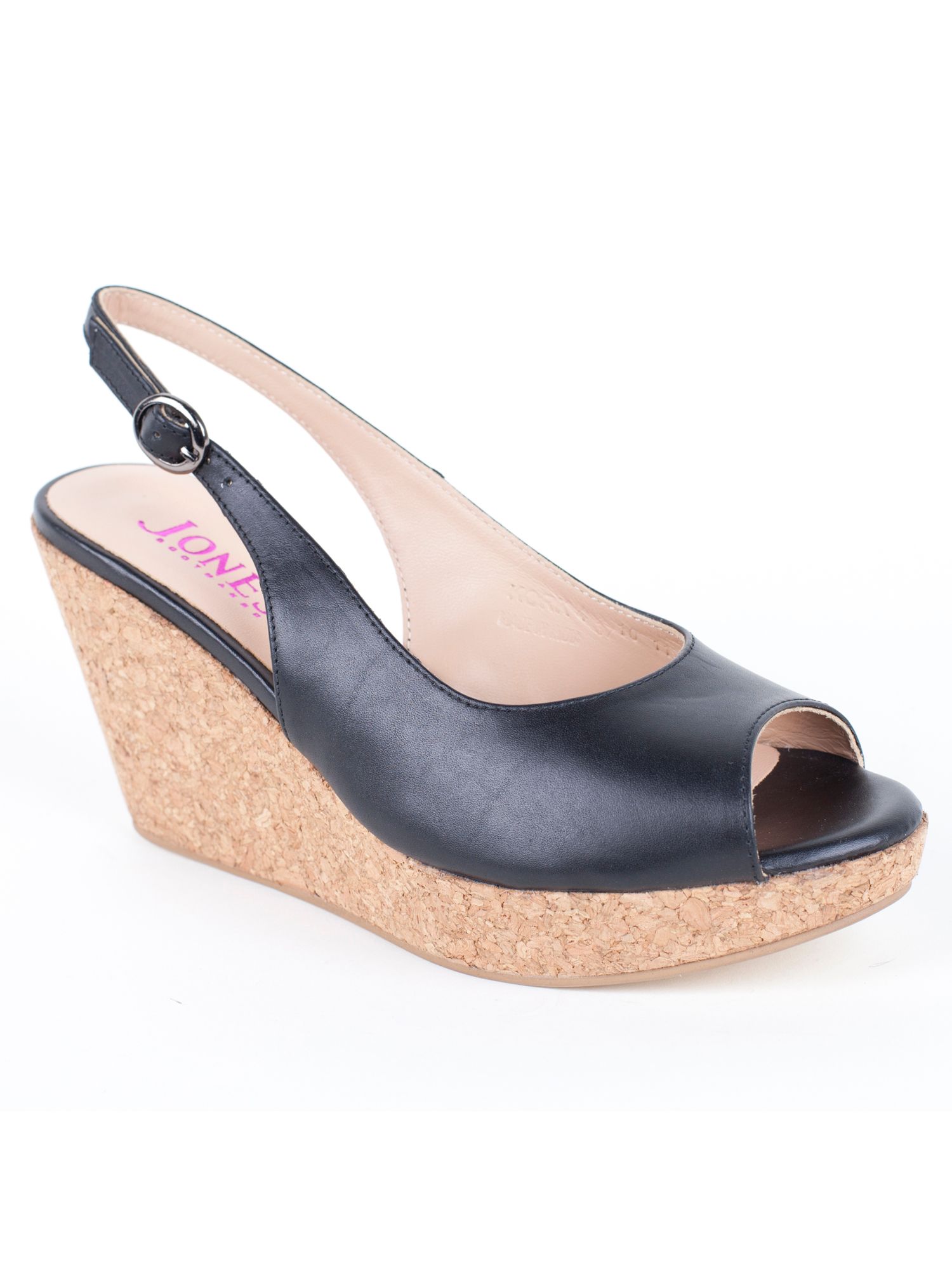 Jones Bootmaker Kork High Wedge Sandals in Black | Lyst