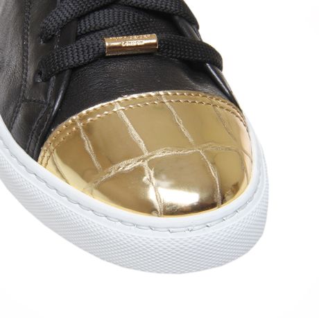 kurt geiger black leather trainers