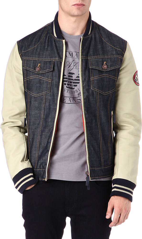 Armani Jeans Varsity Jacket in Blue for Men Lyst