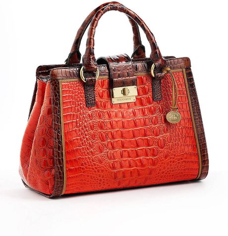 Brahmin Leather Croceffect Handbag in Red (SALSA) Brahmin Leather Croceffect Handbag in Red (SALSA)